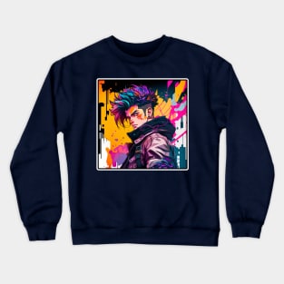 Cyberpunk X Vaporwave: Anime style Crewneck Sweatshirt